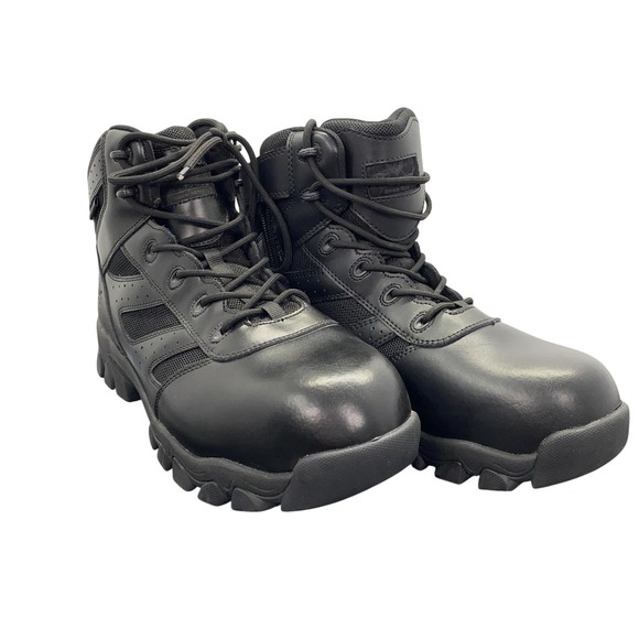 Thorogood BBP Waterproof Tactical Work Boots Mens Size 9 Black Leather Side Zip